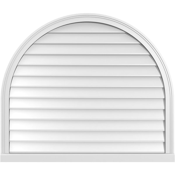 Ekena Millwork Round Top Surface Mount PVC Gable Vent w/ 2"W x 2"P Brickmould Sill Frame, 42"W x 36"H GVPRT42X3603SN - main